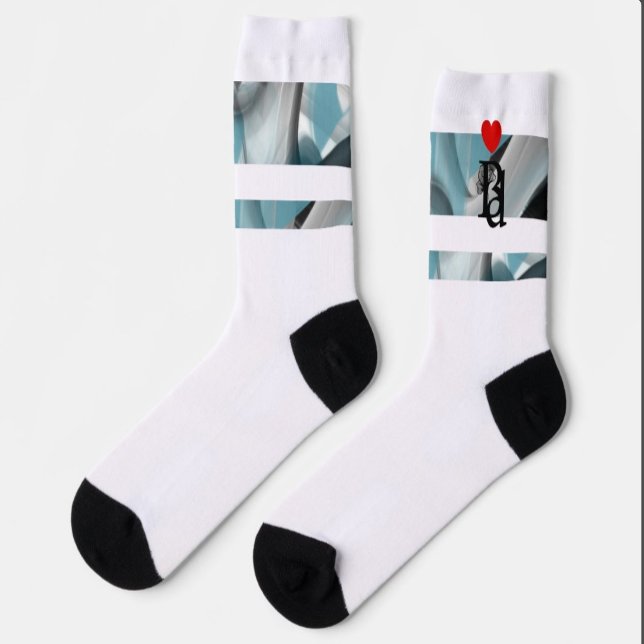 Chaussette Chaussettes Unisex Tendance Océan Bleu Abstrait (Créateur téléchargé)