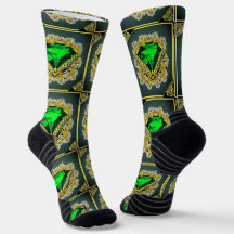 Chaussettes vert émeraude et un Motif diamant