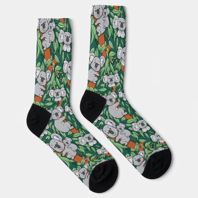 Chaussette Chaussettes vertes Cute Koala Motif Hunter (Droite)