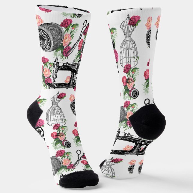Chaussette Chaussettes vintages et Roses (Angulaire)