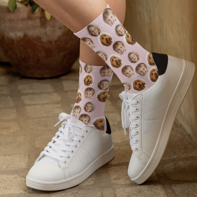 Chaussette Chaussettes Visage Personnalisées À Trois Photo |  (Créateur téléchargé)