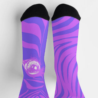 Chaussette Chaussettes Zèbre Discordantes Violet Pourpre