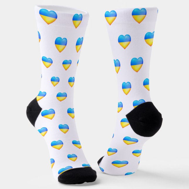 Chaussette Chaussures de coeur Ukraine Couleurs de drapeau -  (Angulaire)