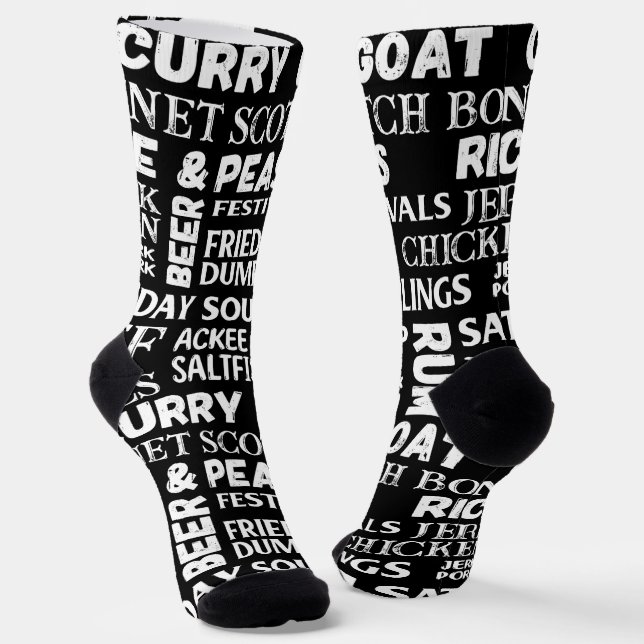 Chaussette Chef de restaurant jamaïcain à motif noir (Angulaire)