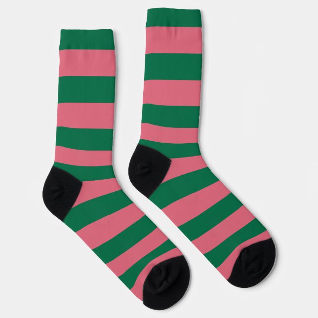 Chaussette Chérie Picket Rose Vert Bande (Droite)