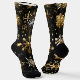 Chaussette Chic Flocon D'Argent Et D'Or