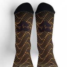 Chic Motif de Ligne Dorée Chaussettes – Ajoutez Vo