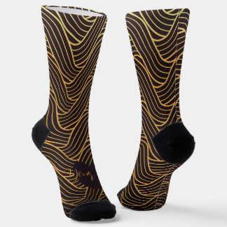 Chaussette Chic Motif de Ligne Dorée Chaussettes – Ajoutez Vo
