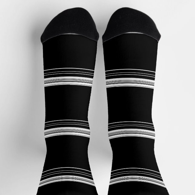 Chaussette Chic noir rayé (Haut)