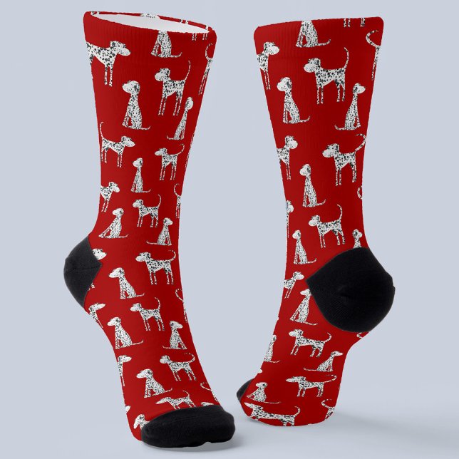 Chaussette Chien dalmate rouge (Red Dalmatian Dog socks)
