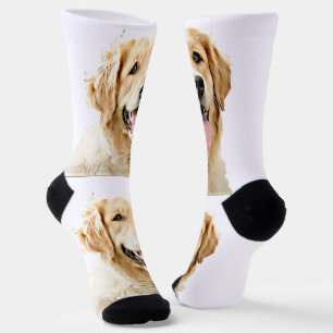 Chaussette Chien d'or retriever personnalisé Chien dessiné pe