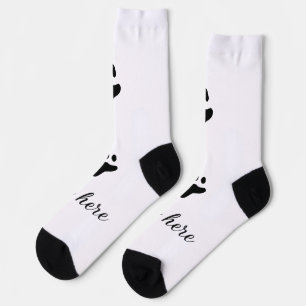 Chaussette Chien patte noir animal ajouter nom texte animal p