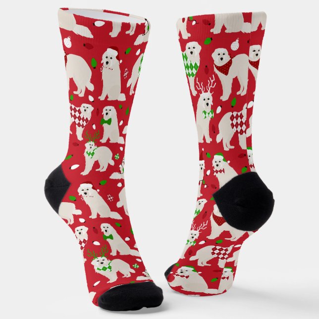 Chaussette Chiens de Noël des Grands Pyrénées (Angulaire)