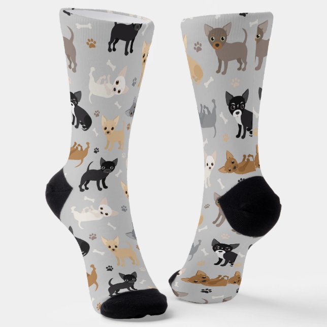 Chaussette Chihuahua Bones and Paws (Angulaire)