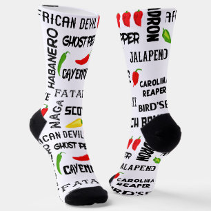 Chaussette Chili Pepper Fiery Hot Chillies Motif