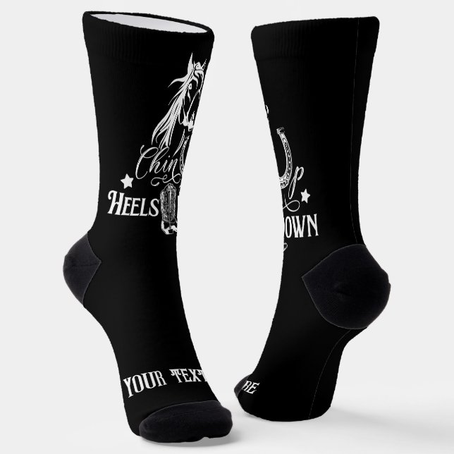 Chaussette Chin up talons bas cowgirl cheval amoureux équitat (Angulaire)