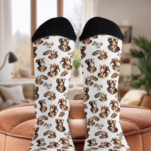 Chaussette Chiots beagles jouant Blanc