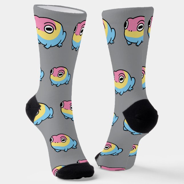 Chaussette Chonky Pansexual Frog Pride Socks | Cute Pan Pride (Angulaire)