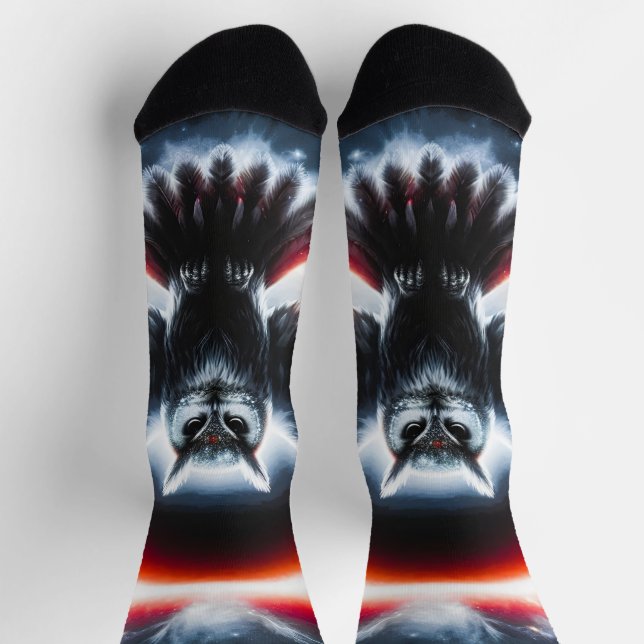 Chaussette Chouette céleste cosmique mystique (Haut)