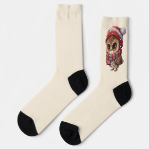 Chaussette Chouette mignonne beige clair avec chaussettes Cas