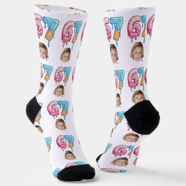 Chaussette Christmas 67 Ice Cream, dripping  custom face (Angulaire)