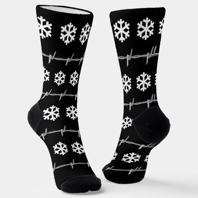 Chaussette Christmas Barbed Wire Goth Punk Festive (Angulaire)