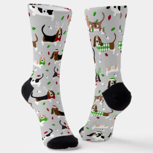 Chaussette Christmas Basset Hound