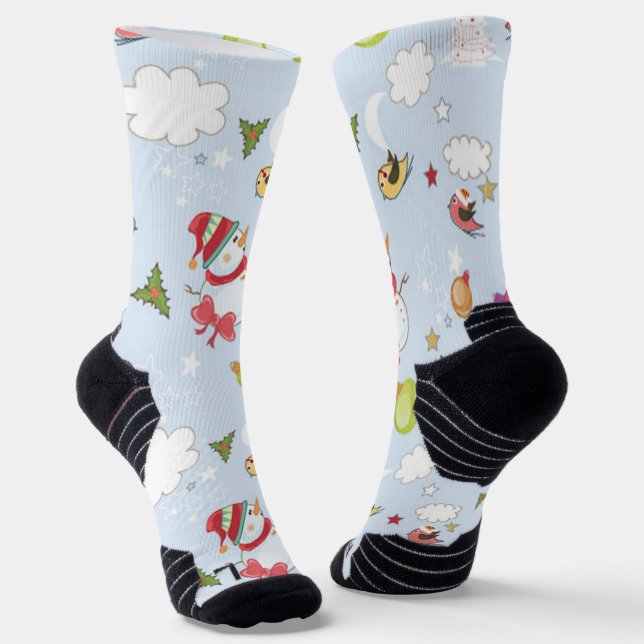Chaussette Christmas Elements Snowman Pattern (Angulaire)
