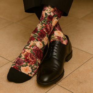 Chaussette Chrysanthème romantique sur Gossamer Pink