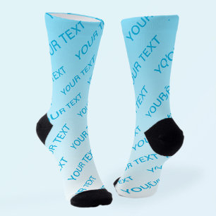 Chaussette Ciel bleu (couleur changeable) Motif Ombre et text