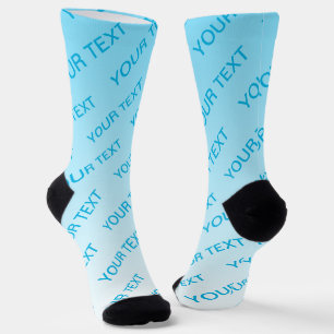 Chaussette Ciel bleu (couleur changeable) Motif Ombre et text