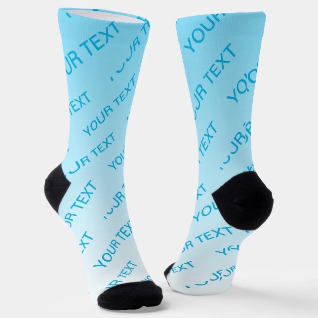 Chaussette Ciel bleu (couleur changeable) Motif Ombre et text (Angulaire)