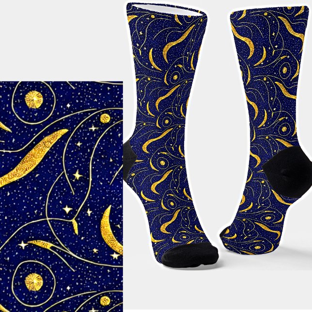 Chaussette Ciel nocturne Métallurgique Bleu Céleste (Créateur téléchargé)
