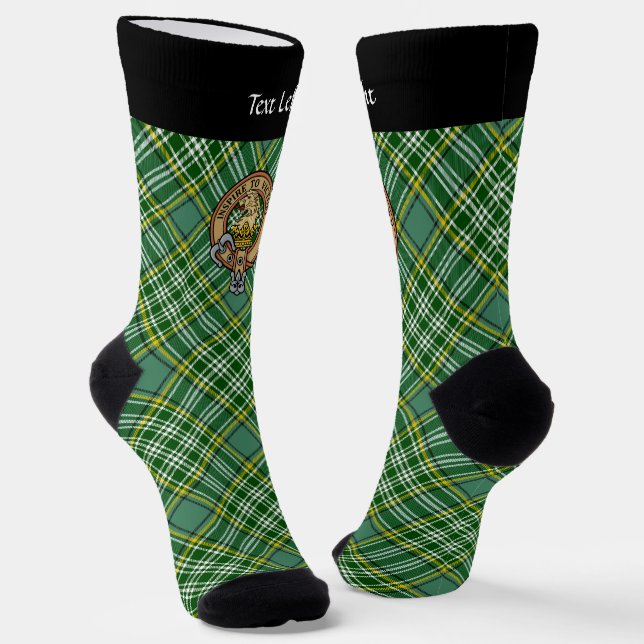 Chaussette Cimier de lion Clan Currie sur Tartan (Angulaire)