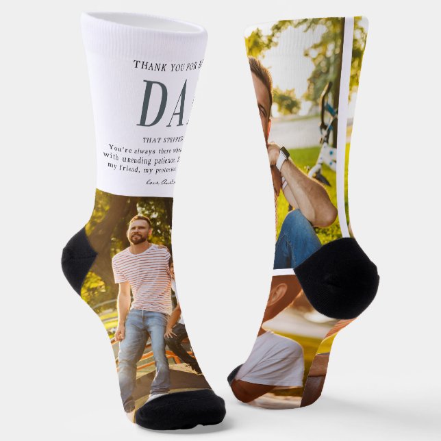Chaussette Citation de Stepdad Stepfather | Trois photos (Angulaire)