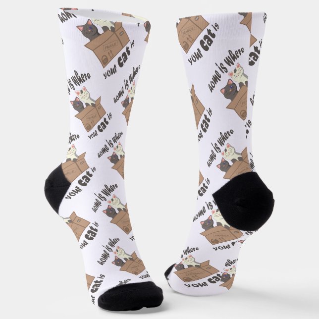 Chaussette Citation drôle Accueil est où est votre chat (Angulaire)