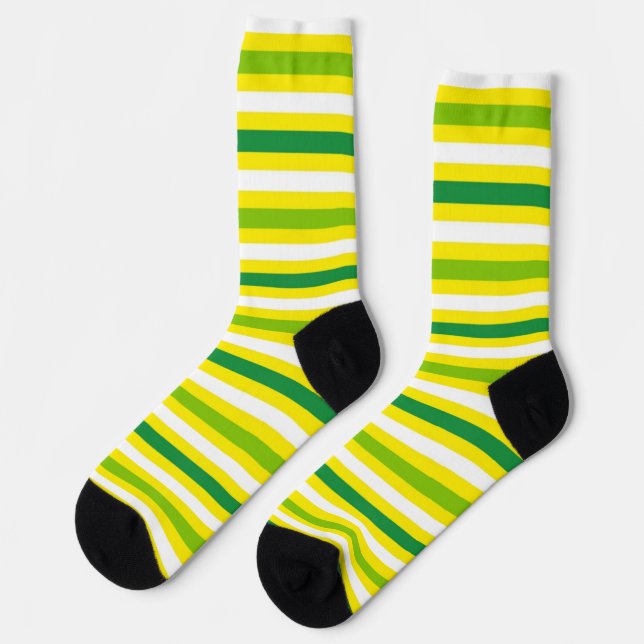 Chaussette Citron et LIme - Chaussettes blanches jaunes (Gauche)