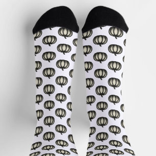 Chaussette Citrouille à l'encre minimaliste – Art de la récol