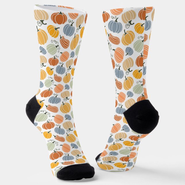 Chaussette Citrouille coloré Motif gourd  (Angulaire)