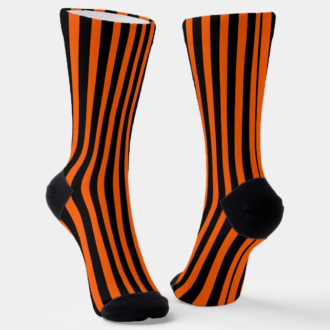 Chaussette Citrouille d'Halloween orange et noir (Angulaire)