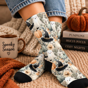 Chaussette Citrouille fantôme de la Salvia d'Halloween