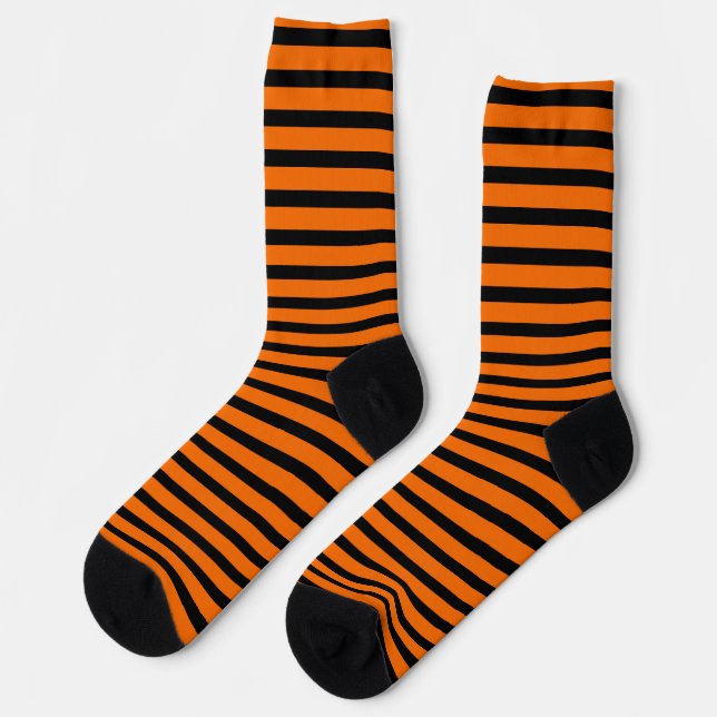 Chaussette Citrouille Orange et noir Halloween triés (Gauche)