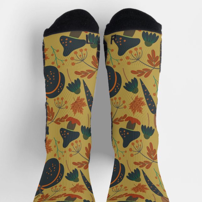 Chaussette Citrouilles et carottes enveloppement motif sans s (Haut)