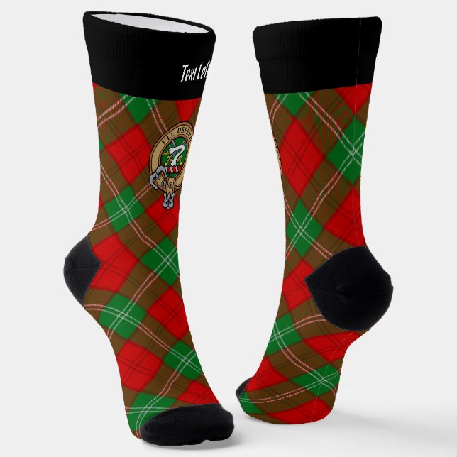 Chaussette Clan Lennox Crest sur Tartan (Angulaire)