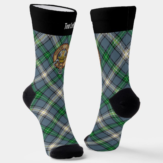 Chaussette Clan MacDowall Crest sur Tartan (Angulaire)