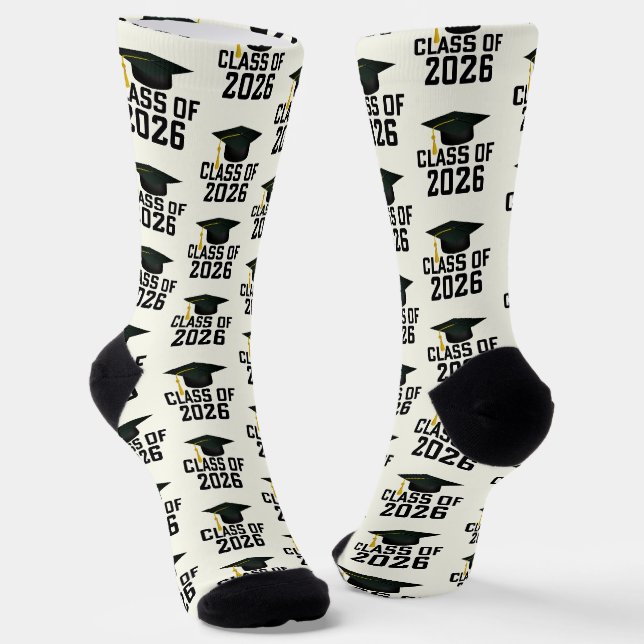Chaussette Classe Letterman de 2026 Graduation (Angulaire)