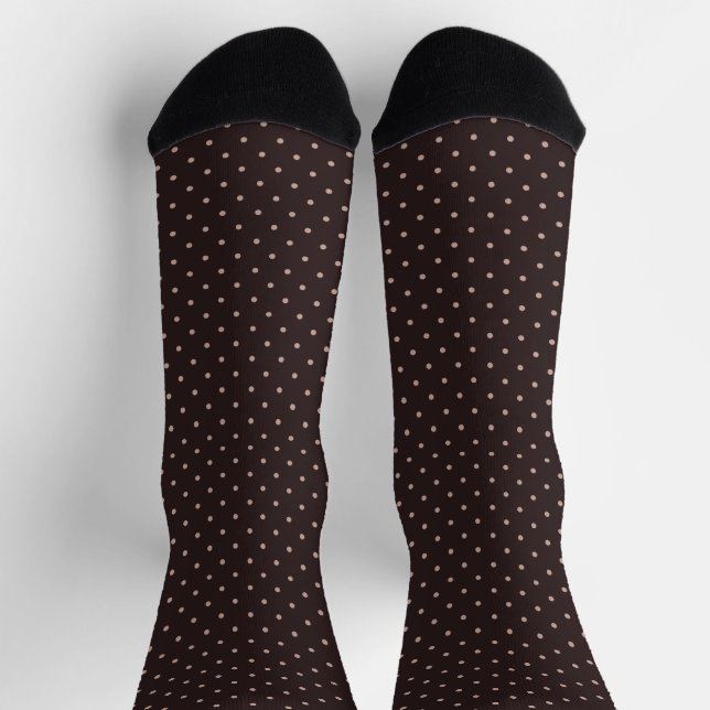 Chaussette Classic Polka Dot Pattern, Brown, Boho Polka Dots (Haut)