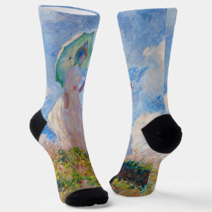 Chaussette Claude Monet - Femme avec Parasol face à gauche