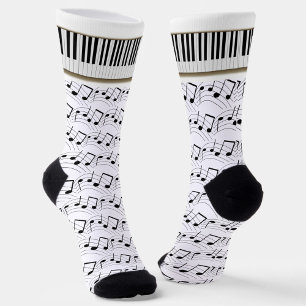 Chaussette Clavier de piano et notes de musique