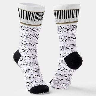 Chaussette Clavier de piano et notes de musique
